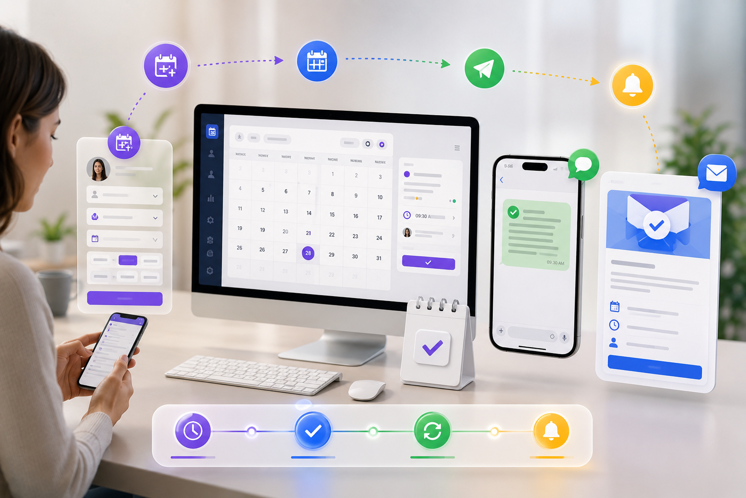 Appointment Booking + Calendar + SMS/Email Confirmation.